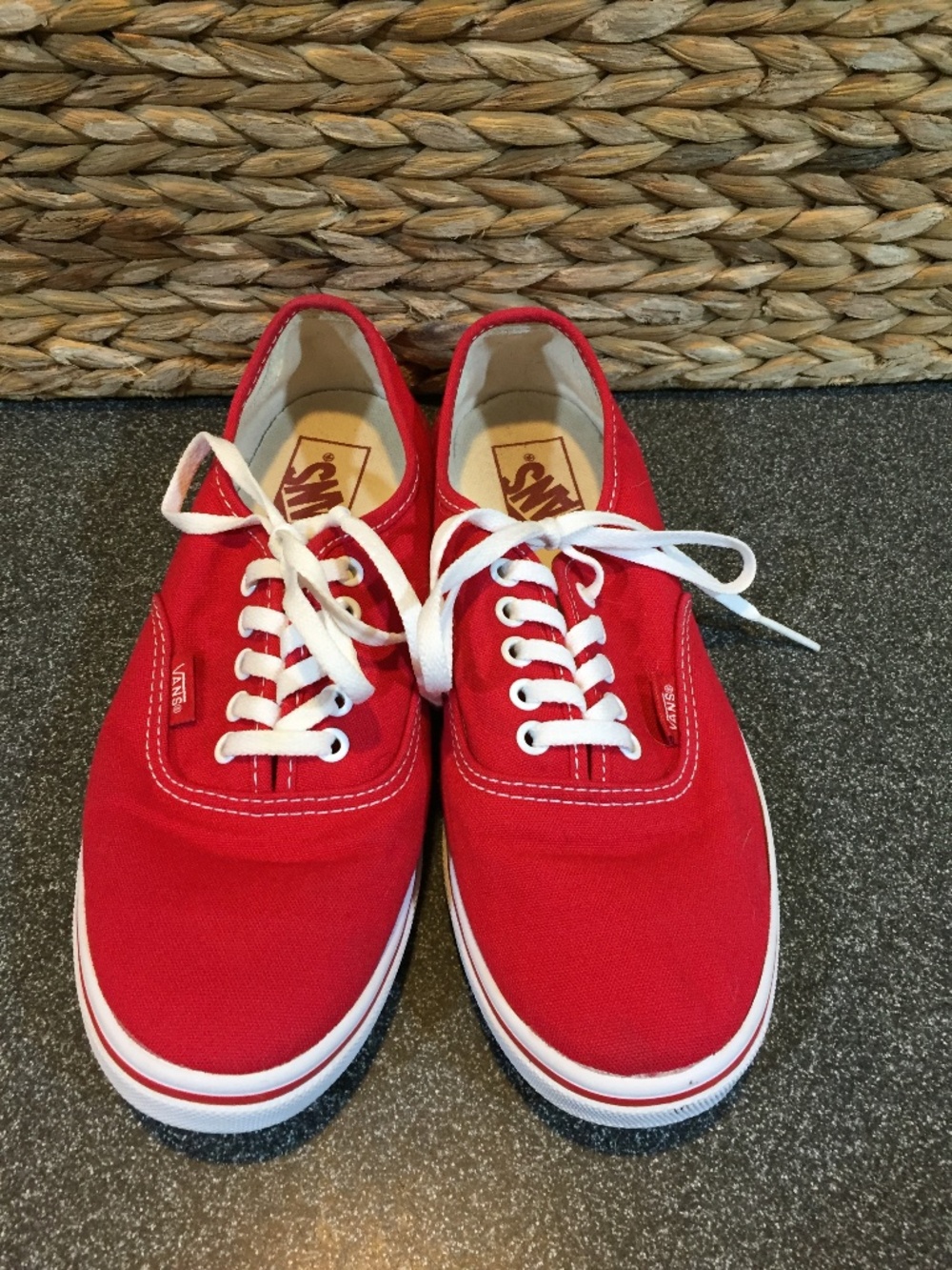 Vans Red Canvas Low-Top Sneakers